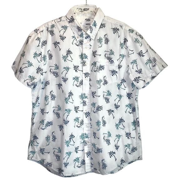 Sonoma Short Sleeve Palm Tree Print Shirt in White/Blue/Green Men’s XL - Picture 1 of 6